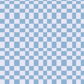 Irregular retro checkerboards plaid design nineties trend minimalist groovy pattern periwinkle blue powder lilac