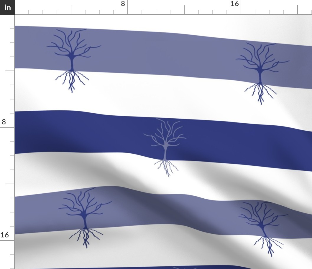Skeletal trees in Prussian Blue + variations on white by Su_G_©SuSchaefer2022