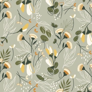 Autumn Floral Toss Large Wirihana Design