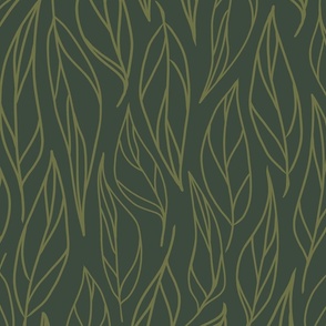 Green Laid Leaf Large Wirihana Design