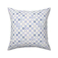 Irregular retro pastel checkerboards plaid design nineties trend minimalist groovy pattern periwinkle blue lilac blush 