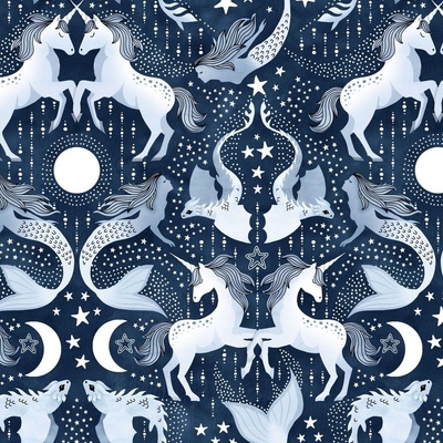 Dragons And Mermaids Fabric, Wallpaper and Home Decor | Spoonflower