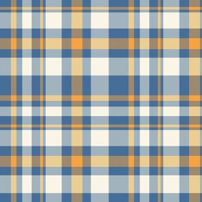 Jungle Dance  plaid blue orange