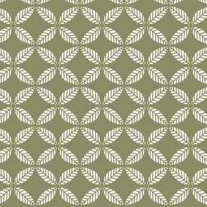 Leaves (Gentle Daisies Green and Cream Colourway)