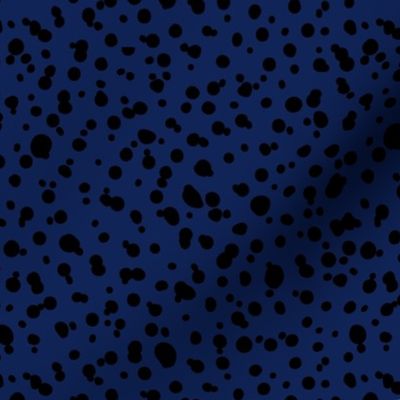 Dalmatian spots in black on navy blue winter abstract minimalist animal print