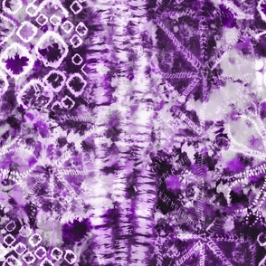 Purple Shades of Summer Tie Dye Batik Wax Tie Die Print