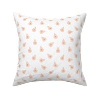 Scandinavian minimalist pear garden retro style fruit autumn nursery design girls blush orange