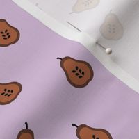 Scandinavian minimalist pear garden retro style fruit autumn nursery design rust lilac