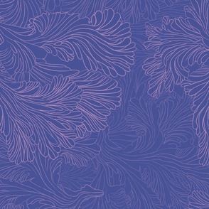Abstract Fungi - Purple on Blue