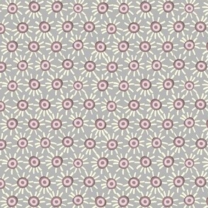 Retro circles. Saturated pattern, Pink on a gray background