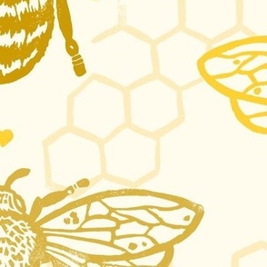 Honey Gold Sweet Bees Large Honeycomb by Angel Gerardo -Jumbo Scale