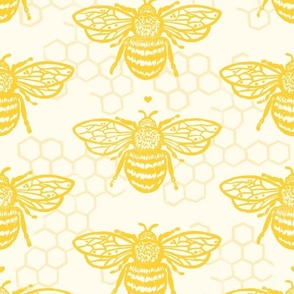 Honey Gold Sweet Bees One Large Honeycomb by Angel Gerardo -Large Scale