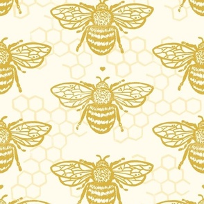 Honey Gold Sweet Bees Two Large Honeycomb by Angel Gerardo - Large Scale