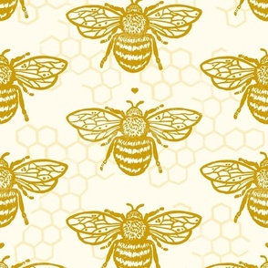 Honey Gold Sweet Bees Three Large Honeycomb by Angel Gerardo - Large Scale