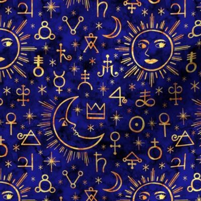 Alchemy Symbols Blue