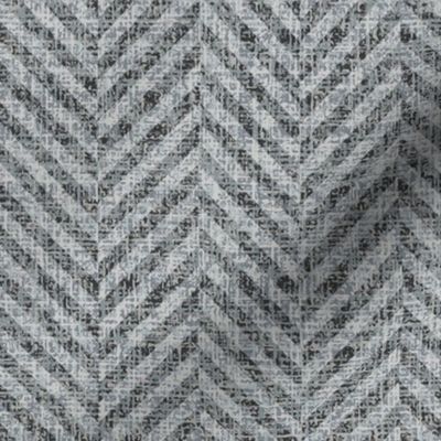 Tweed Herringbone Woollen Cloth Neutral Charcoal Grey