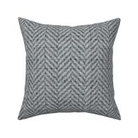 Tweed Herringbone Woollen Cloth Neutral Charcoal Grey