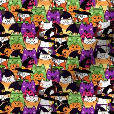 Halloween Kawaii Kitty Pile 