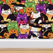 Halloween Kawaii Kitty Pile 