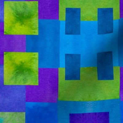 Window to Imagination | Lime Green and Blue Abstract