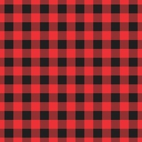Canadiana Red and Black Buffalo Check Gingham in Half inch Scale