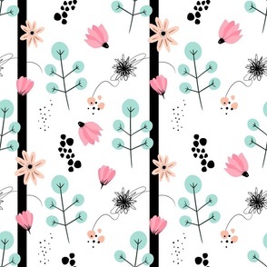 Flying in the Wind Cute Pastel Florals