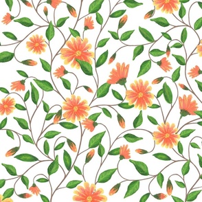 Bright Orange Daisy Vine Floral