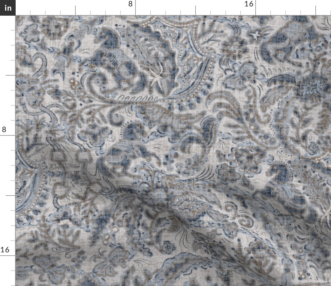 Baroque Equestra, Weathered Blues and Grays Midi Scale 