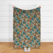 Floral Mystical Pattern, Wicca Inspiration / Large Scale