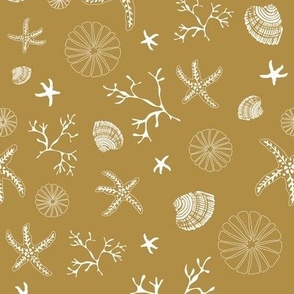 Small - Gold Starfish and Shells 