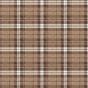 (micro scale) netural plaid - fall plaid in brown - LAD21