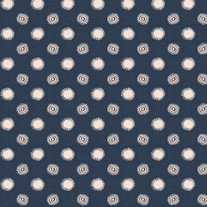 Cheery Sunshine Blush on Navy Linen - Small