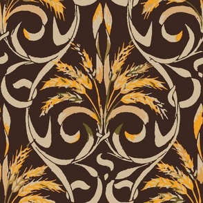 Victorian Harvest Damask -1807 large - Espresso