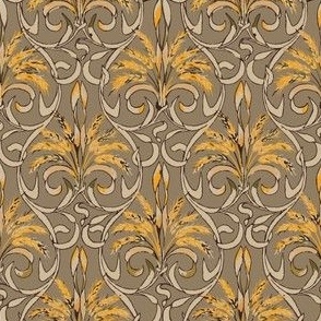 Victorian Harvest Damask - 1814 small - Toffee