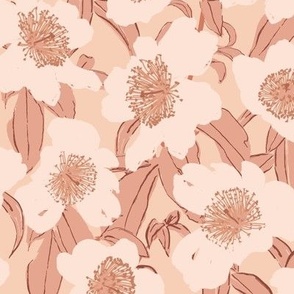 Overgrown Floral- Medium-Pink Monochrome- Hufton Studio