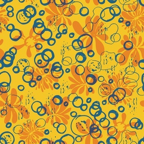 Abstract circles yellow small