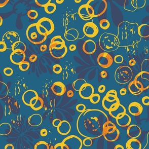 Abstract circles teal