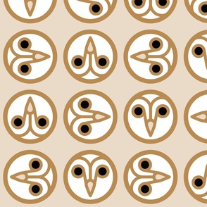 Geometric Pattern: Barn Owl: Round Light (large version)