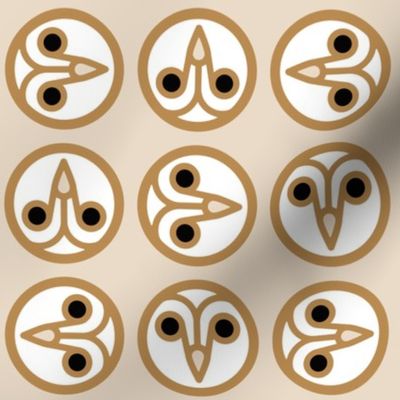 Geometric Pattern: Barn Owl: Round Light (standard version)