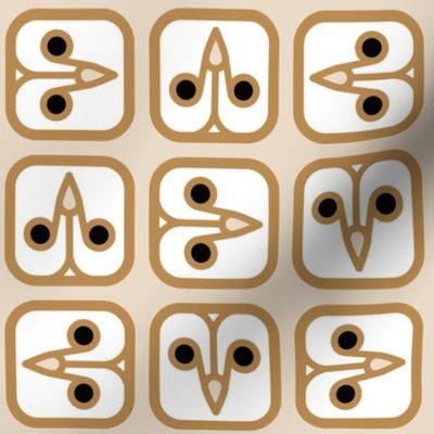 Geometric Pattern: Barn Owl: Square Light (standard version)