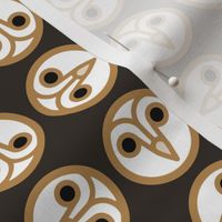 Geometric Pattern: Barn Owl: Round Dark (small version)