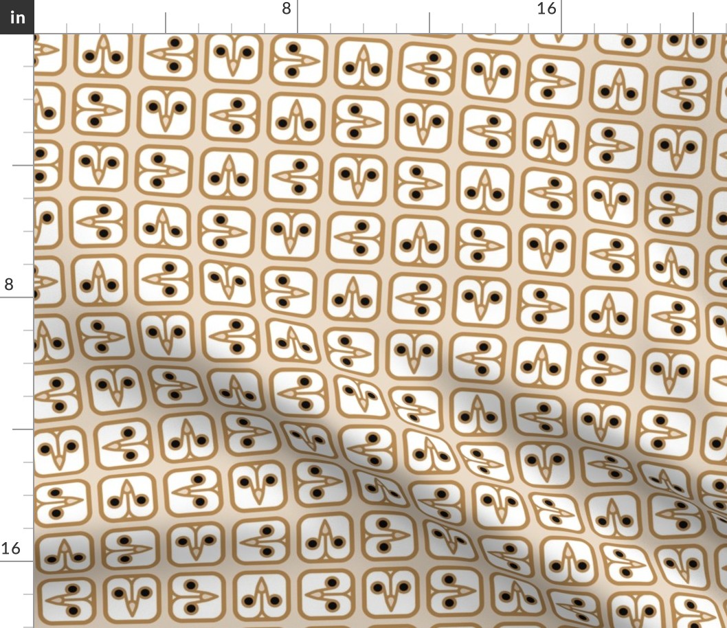 Geometric Pattern: Barn Owl: Square Light (small version)