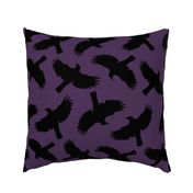 Flying bird - black on plum - large 