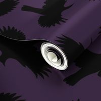 Flying bird - black on plum - large 