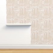 Abstract Contemporary Lines in Beige - Modern Aztec