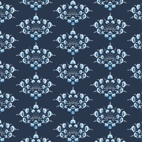 Traditional Floral Indian Summer inNavy