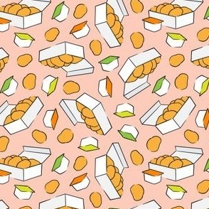(small scale) Chicken Nuggets - food fabric - pink - LAD22