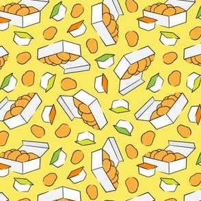 (small scale) Chicken Nuggets - food fabric - yellow - LAD22