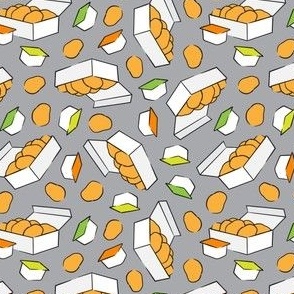 (small scale) Chicken Nuggets - food fabric - grey - LAD22