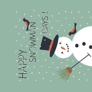 Happy Snowman Wallhanging and Tea Towel